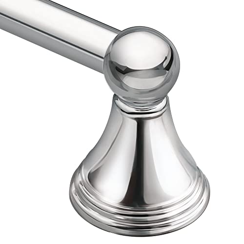 Moen Preston Collection Chrome 18-Inch Single Wall Mounted Bathroom Towel Bar, DN8418CH - color: Chrome, size: 18 Inch