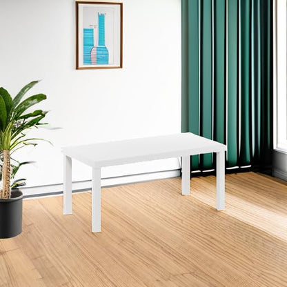 Furinno CLASSIC Coffee Table, Modern Rectangle Printer Stand, White | 1.8" Triple Thick Tabletop, Toolless Assembly, Side Table, for Living Room, Home Office - color: White, size: Rectangle