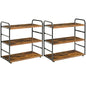 IBUYKE Kitchen Countertop Standing Storage Shelf,Set of 2,Brown TWJ001H-2 | 3-Tier Bathroom Counter Organizer Tray Countertop Storage Shelf Counter Standing Rack Cosmetic Holder - size: square, style: 2