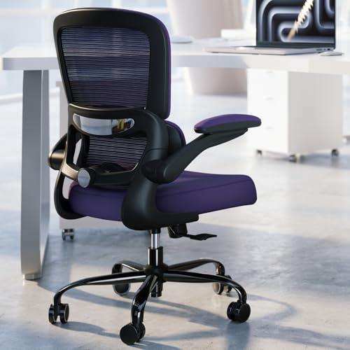 TRALT Office Chair - Ergonomic Desk Chair with Adjustable Lumbar Support, Mesh Computer Chair, Executive Chair for Home Office Comfortable Lumbar Support (1, Violet) - color: Violet