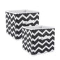 DII Non Woven Polyester Storage Bin, Chevron, Black, Small Set of 2 - color: Black, size: Small Set of 2