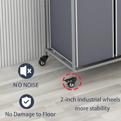LINZINAR 4 Section Laundry Hamper, Grey Laundry Basket, 180L Laundry Sorter | Laundry Room Organization with Heavy Duty Rolling Lockable Wheels and Removable Bag, Bedroom Laundry Cart for Clothes Storage - size: 4 Bags Grey