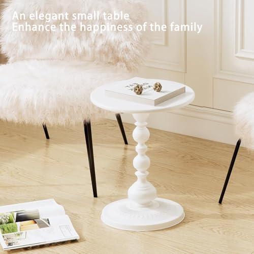 Pedestal White Metal Side Table, Sofa Coffee Table, Small TV Tray Table for The Sofa In the Living Room and Bedroom, Mini Coffee Table is Lightweight and Convenient to Move, 20.47 (H) *13.77 (W) - color: 1pcs - White Upgrade Iron Table