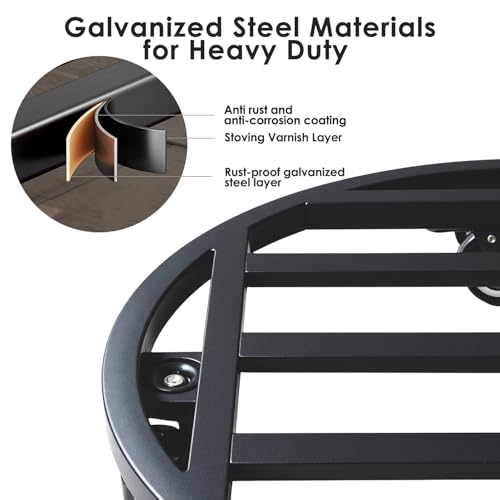 18" Round Plant Stand with Wheels Heavy Duty,Large Metal Plant Caddy Indoor Outdoor Use,Rolling Plant Dolly with Industrial Casters,Rust-Proof Black Plant Tray for Large Planters Pots,1-Pack - size: 18-Inch (1-Pack)