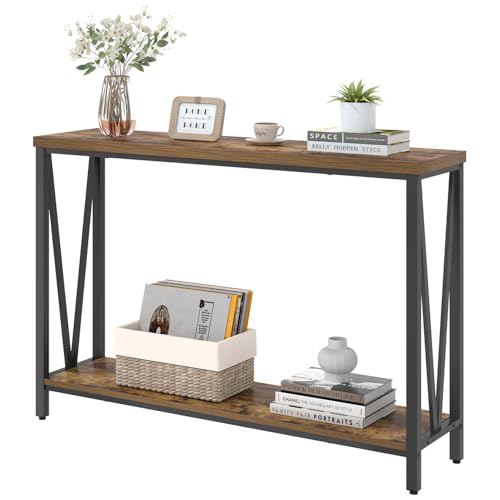 EXCEFUR Entryway Table, Narrow Sofa Console Tables Behind Couch, Modern Entry Table for Hallway Entrance Living Room, Rustic Brown - color: Rustic Brown