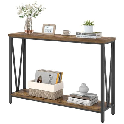 EXCEFUR Entryway Table, Narrow Sofa Console Tables Behind Couch, Modern Entry Table for Hallway Entrance Living Room, Rustic Brown - color: Rustic Brown