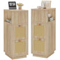 YMYNY Rattan Nightstands Set of 2, Boho Bedside Table with Open Shelf, 2 Drawers, 9.45" x 11.42" x 25.59", Narrow Side Table, Bedside Cabinet for Bedroom and Small Spaces, Natural UHST017N-2 - color: Natural