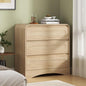 32" Large Nightstand, 3 Drawer Nightstand with Spacious Drawers | Pre-Installed Slides, Wood Bedside Table, Modern End Table, Curved Night stand for Bedroom Sofa Couch Office, Natural Oak - color: Natural Oak, size: 3 Drawer