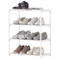 4-Tier Small Shoe Rack Space Saving Shoe Shelf Storage Organizer for Entryway Hallway Closet Bathroom Garage,Stackable Shoe Stand(White) - size: 4-White(17.5W")