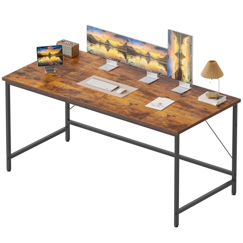 Mericonia 55 inch Computer Desk, Gaming Desk for Small Spaces, Modern Simple Style Table for Home Office, Study Student Writing Table - color: Rustic Brown, size: 55"x19.7"