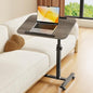 Furist Adjustable Overbed Bedside Table with Wheels Hospital Bed Table Portable Computer Stands Movable Desk Computer Table for Bed Laptop Stand for Couch - color: Oak Grey
