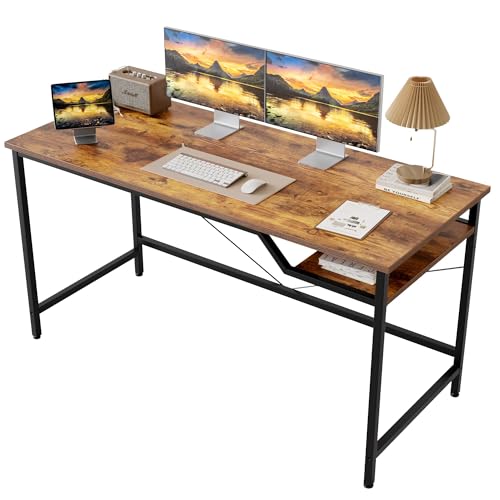 Mericonia 48 inch Computer Desk, Gaming Desk for Small Spaces, Modern Simple Style Table for Home Office, Study Student Writing Table - color: Rustic Brown, size: 48"x24"