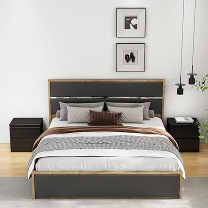 Nightstand with Drawers, Bedside Table with Drawers, Sofa Side Table Storage Cabinet, Night Stand for Bedroom Living Room (1, 2 Drawers Black, 19.7" W×15.6" D×18.9" H) - color: 2 Drawers Black