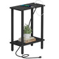 TUTOTAK Small End Table with Charging Station, Narrow Side Table with USB Ports and Outlets, Skinny Sofa Table, Slim Nightstand, Living Room, Bed Room, Black TB01BK060 - color: Black, size: 2-tier