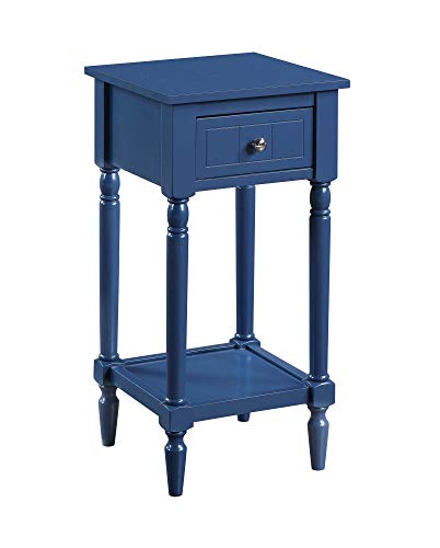 Convenience Concepts French Country Khloe 1 Drawer Accent End Table 14" - Traditional Farmhouse Side Table with Storage Drawer and Shelf for Living Room, Cobalt Blue - color: Cobalt Blue