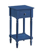 Convenience Concepts French Country Khloe 1 Drawer Accent End Table 14" - Traditional Farmhouse Side Table with Storage Drawer and Shelf for Living Room, Cobalt Blue - color: Cobalt Blue