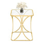 19.68" Square End Table with Tempered Glass Top, Stylish X-Shaped Metal Frame, Living Room Coffee Table, Sofa Side Table, Accent Tables for Small Spaces, Modern Bedside Table (Gold) - color: Gold, style: Style 2