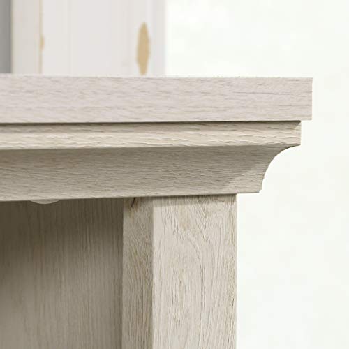 Sauder 2 Tier Book Shelf Wooden Bookcase Multipurpose Bookshelf for Home Office, Living Room, in Chalked Chestnut - color: Chalked Chestnut Finish