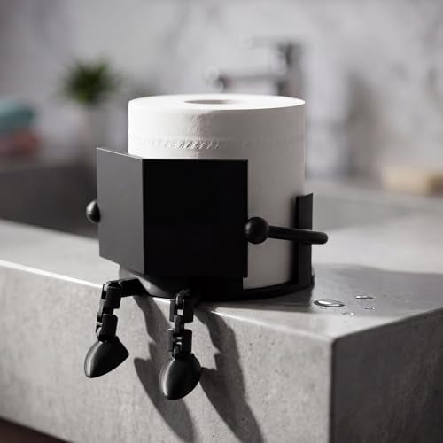 Funny Toilet Paper Holder Stand, Reading Man Toilet Paper Storage for Bathroom Decor, Creative Unique Bathroom Decorating Ideas & Fun Home Decor (Black) - color: Black, style: Regular Style