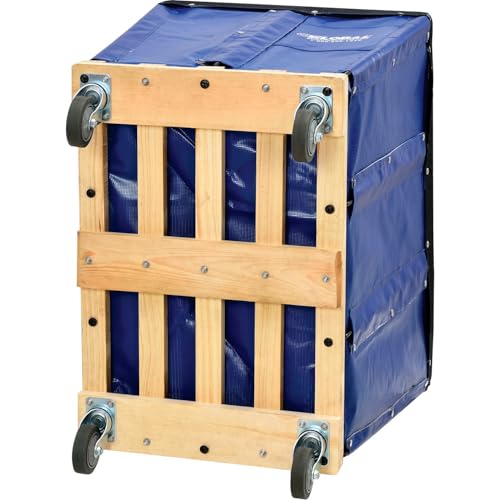 Global Industrial 12 Bushel, Blue Vinyl Basket Bulk Truck, Unassembled | 36"L x 26"W x 33-1/2"H, Rolling Laundry Cart, Commercial Material Handling Cart with 4" Casters - color: Blue