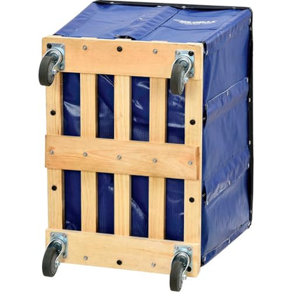 Global Industrial 12 Bushel, Blue Vinyl Basket Bulk Truck, Unassembled | 36"L x 26"W x 33-1/2"H, Rolling Laundry Cart, Commercial Material Handling Cart with 4" Casters - color: Blue