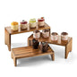 Tidita Wooden 3 Tier Cupcake Stand, Riser Display Stand with Non-Slip Pads | Set of 3 Size ,Solid Acacia Wood, No Assembly Required, Finger-jointed, Space-Saving Nesting Design, Multi-Purpose Display - color: Acacia