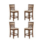 New Classic Furniture Gia Counter Dining Chair (Set of Four), Light Brown Fabric Upholstered Seat & Back Rest, Cherry Brown - color: Cherry, size: Set of 4, style: Counter Chair