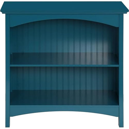 eHemco 2 Tier Bookcase with 2 Arched Supports, 29 Inches, Blue - color: Blue, size: 2 Tier