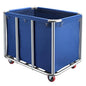 Commercial Laundry Cart with Wheels,400L Large Commercial Laundry Hamper,Commercial Laundry Basket with Sturdy Stainless Steel Frame and Oxford Bag for Home Hotel Hospital 440 lbs (Blue) - color: Blue