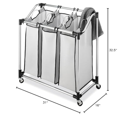 Whitmor Chrome Laundry Sorter with Foam Mesh Bags - size: LAUNDRY SORTER