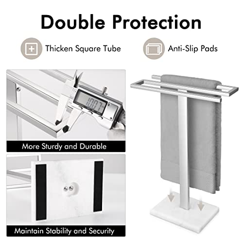 KES Hand Towel Rack Stand, Countertop Towel Rack Free Standing S-Shape Hand Towel Holder with Marble Base for Bathroom SUS304 Stainless Steel Polished Finished, BTH223 - color: Polished Finished