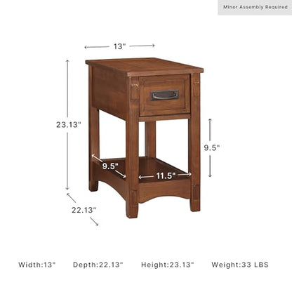 Signature Design by Ashley Breegin Narrow Sofa Side End Table, Brown, 13" - color: Brown