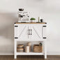 Cheersstar Farmhouse Console Table with 2 Storage Cabinets, Coffee Bar, Entryway Table with with Storage Shelf, Farmhouse Buffet Sideboard for Kitchen, Hallway, Entry Way, Living Room, White