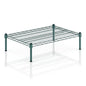 Green Epoxy Wire Storage Shelf, Dunnage Rack, Commercial 1 Tier Small Shelf, 21" x 30" x 8", Heavy-Duty Metal Construction - color: Green, size: 21"D x 30"W x 8"H