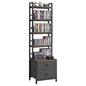 VEVOR Media Storage Cabinet, 4-Shelf DVD Shelf Organizer with Drawers, 15.75 x 11.81 x 56.50 in Multimedia Storage Organizer for CDs, DVDs, Books and Games, CD Cabinet for Living Room, Home Office