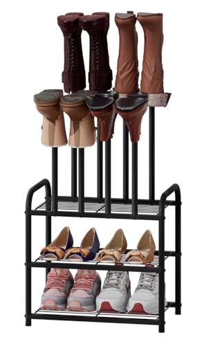 viewcare Black Boot Rack, Small Boot Rack Organizer, Tall Boots with Shoe Rack for Closet, Shoe Shelf Storage Organizer for Entryway Small Space - size: Small