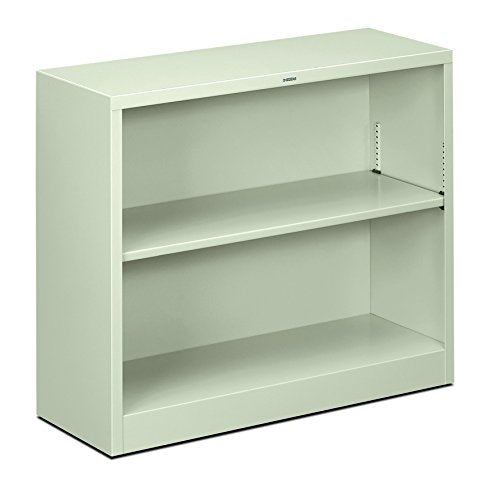 HON Metal Bookcase - Bookcase with Two Shelves, 34-1/2w x 12-5/8d x 29h, Light Gray (HS30ABC) - color: Light Gray, size: 2 Shelves