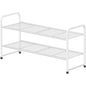 Simple Shoe Rack, 2 Tier Heavy Duty Metal Shoe Shelf 27 Inch Wide, White - color: White, size: 2 Tier