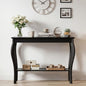 ChooChoo 39" Narrow Entryway Table with Storage Shelf, Black | Console Table with Curved Legs, Chic Accent Sofa Table with Shelves for Entryway, Living Room, Hallway - color: Black
