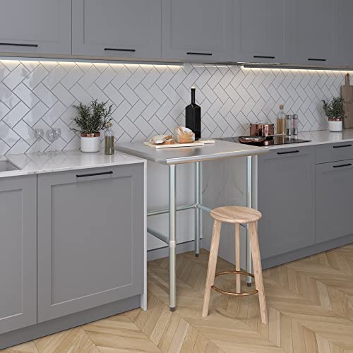 30 in. x 30 in. Open Base Stainless Steel Work Table | Residential & Commercial | Food Prep | Heavy Duty Utility Work Station | NSF - size: 30 in. Length x 30 in. Width