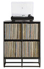 Crosley Furniture Enzo Record Storage Cube Bookcase, Vinyl Records Holder and Player Stand, Black