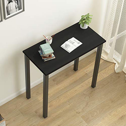 Need Small Computer Desk 31-1/2'' Sturdy and Heavy Duty Writing Desk for Small Spaces and Desk Study Table Laptop Desk AC3CB (80 * 40) - color: Black & Black Frame