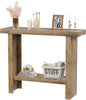 LIFECHOVY Farmhouse Wood Entryway Table Narrow Console Tables with Storage | Behind The Couch Sofa, Entrance Side Table with Shelves for Hallway, Living Room, Foyer, Brown - color: Brown