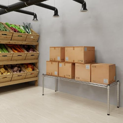 14" Deep x 48" Wide x 14" Height Wire Shelving Kit | 1-Tier | NSF Commercial Storage Rack Unit - size: 14" Deep x 48" Wide