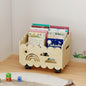 Wood Kids Bookshelf, Montessori Bookshelf, with 2 Adjustable Dividers, 4 Wheels Suitable Kids Rooms, Nursery & Classroom, Book Shelf for Kids Rooms, Toddler Book Rack, Nursery Book Shelves - color: Wood Color(rolling)