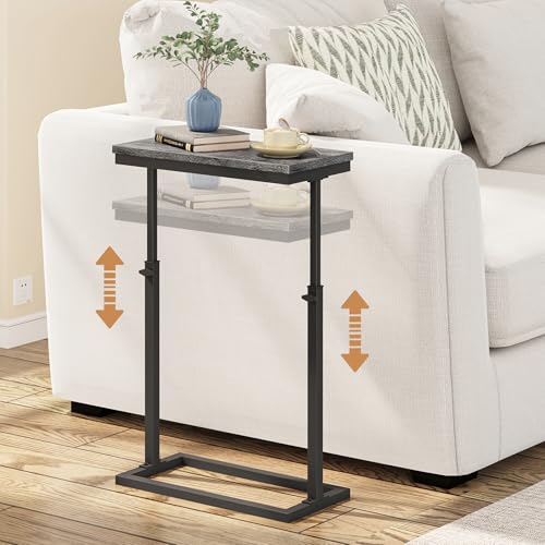 TUTOTAK End Table, Side Table, Tall Couch Table, Sofa Table, Living Room, Bedroom, Grey TB01BY083 - color: Grey, size: 1 Pack, style: Ordinary