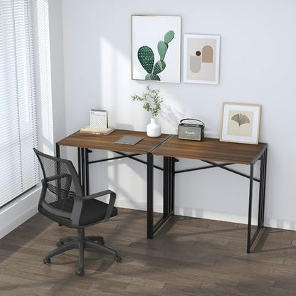 Lutown-Teen Folding Computer Desk 32 inch Writing Gaming Computer Camping Table, No Assembly Required Home Office Desk, Espresso - color: Espresso, size: 32 Inch