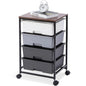 SYKIARIOL Utility Cart with 4 Drawers, Light Grey | Rolling Storage Cart with Drawers - color: Light Grey
