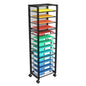 Simple Trending 14 Tier Rolling File Cart, Desk File Organizer, Paper Letter Storage Rolling Clutter Cart for Office, Home, School, Black - style: 14 Tier