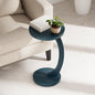 COZAYH C Shaped Round End Table for Couch Small Place, Space Saver Side Table for Sofa, Living Room, Bedside Area, Coffee and Eating Snack Tray, Dark Blue - color: Dark Blue